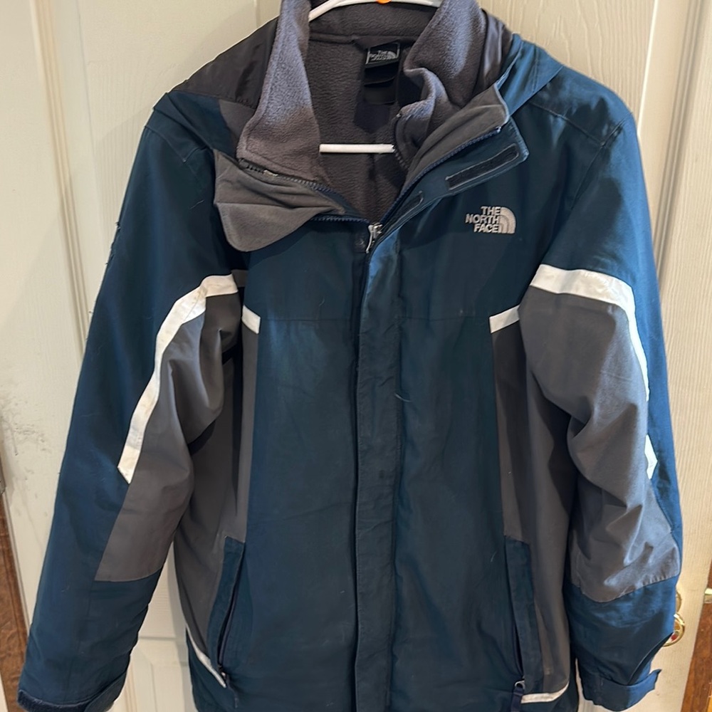The North Face Blue and Gray Ski Jacket Weather-Resistant